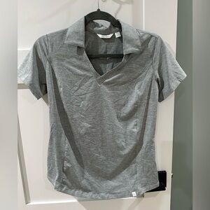 Lady Hagan Polo Shirt XS  Gray V-Neck Short Sleeve Golf Top